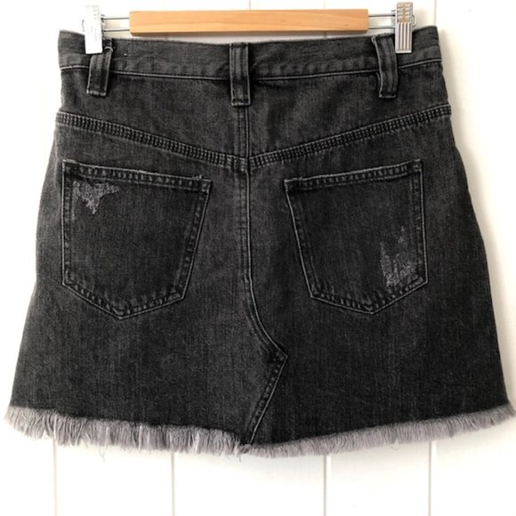Free People Sidecar Mini Cotton Skirt-Sanded Black - Picture 9 of 12